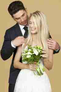 happy newly married couple