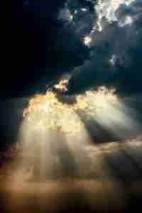 sunshine through storm clouds