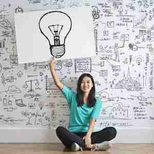 a young woman with a bright idea