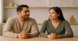 couple talking pleasantly together