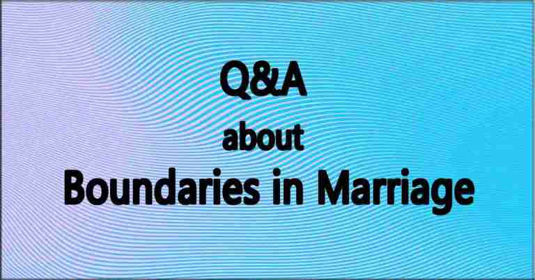 questions about boundaries in marriage