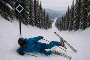 fallen skier on expert trail