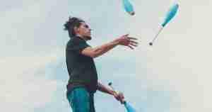 man juggling