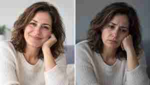 happy vs. unhappy woman
